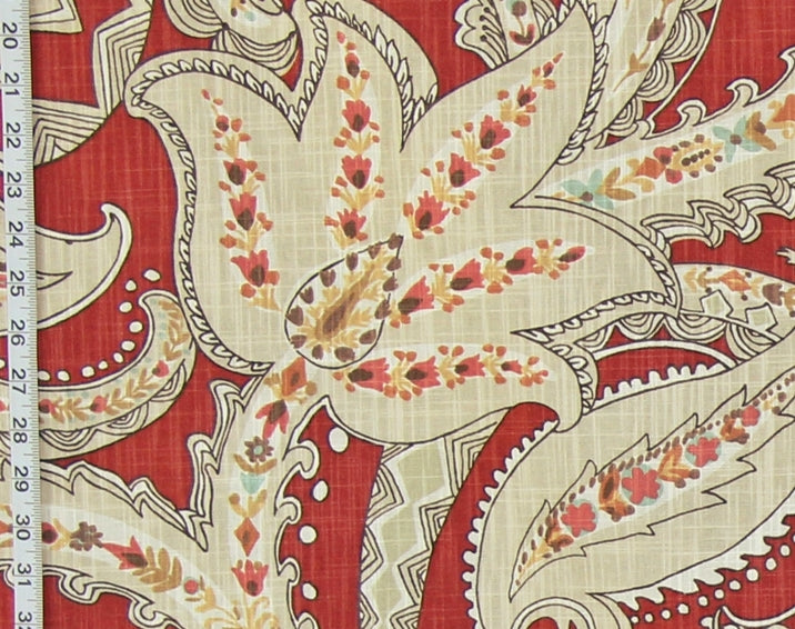 Orange Indienne fabric modern retro ethnic