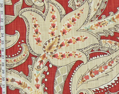 Orange Indienne fabric modern retro ethnic