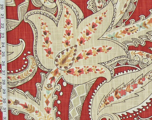Orange Indienne fabric modern retro ethnic