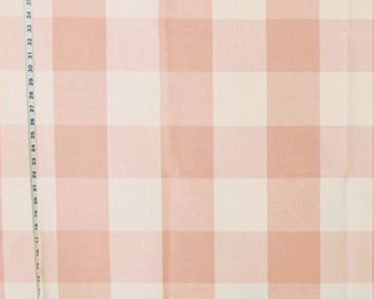 4" Large Pink Buffalo Check Fabric