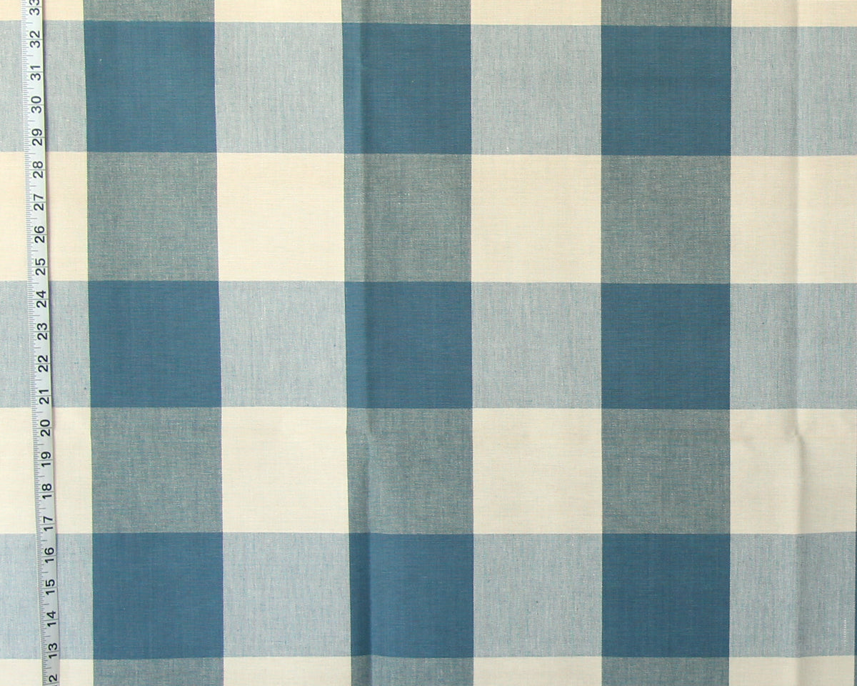 4" Large Blue Buffalo Check Fabric