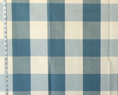 4" Large Blue Buffalo Check Fabric