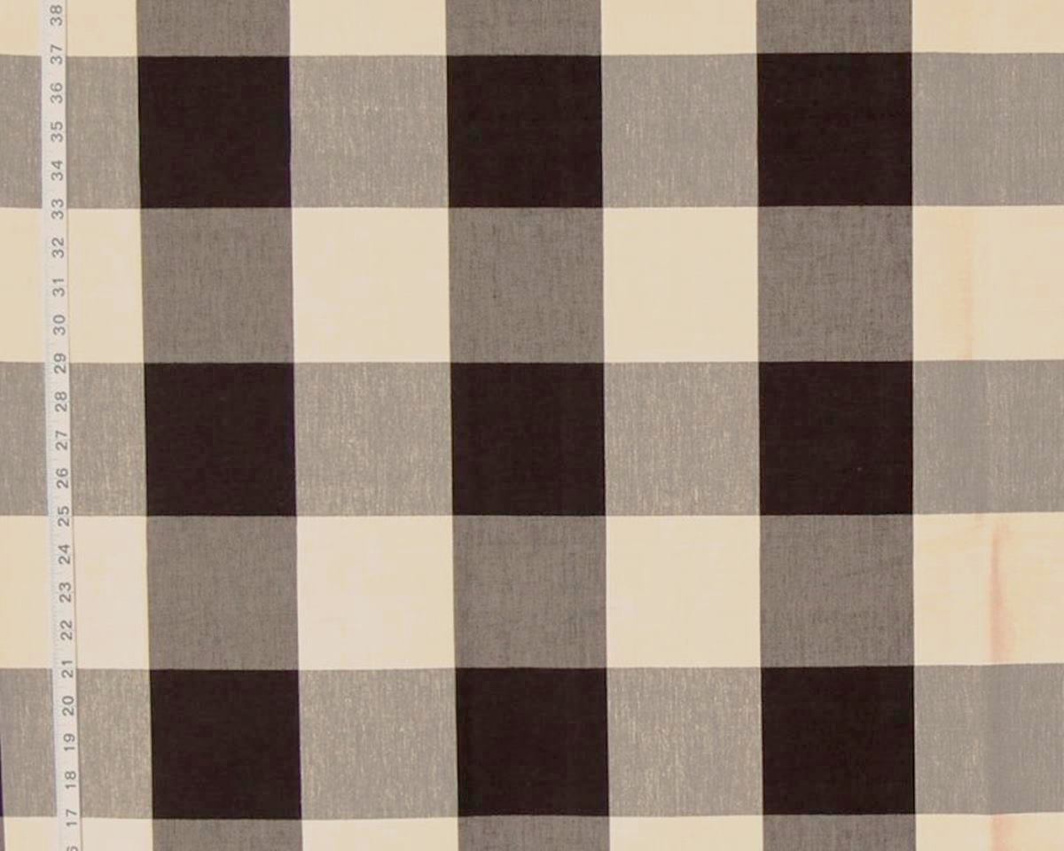4" Large Black Buffalo Check Fabric
