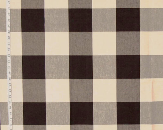 4" Large Black Buffalo Check Fabric