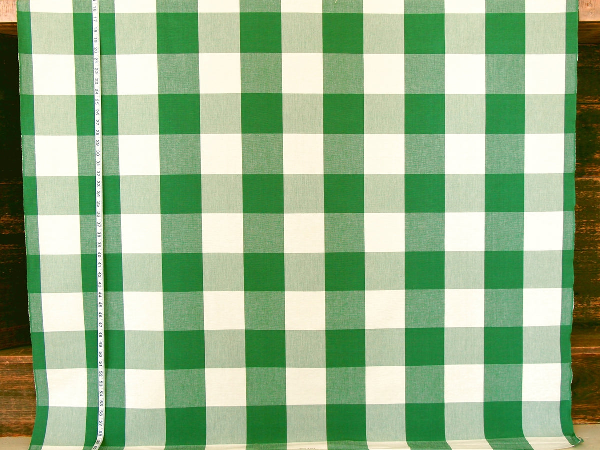 4" green buffalo check Remnant- 2 yds