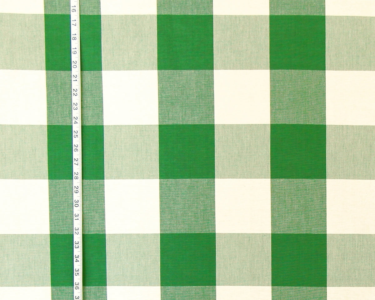 4" green buffalo check Remnant- 2 yds