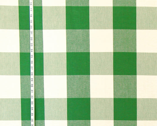 4" green buffalo check Remnant- 2 yds