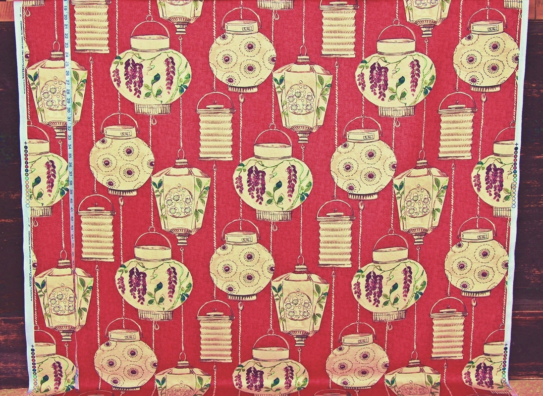Red Japanese Lantern Fabric