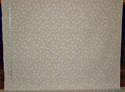 Embroidered Leaf Fabric Taupe Tree Leaves