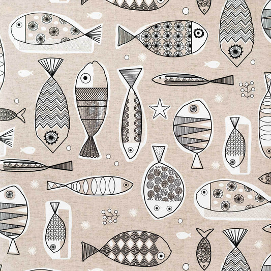 Mid-century brown fish modern retro fishing Wallpaper