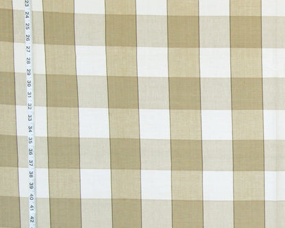 Large Tan Buffalo Check Fabric, Beige RT-Monr- D2929 Linen