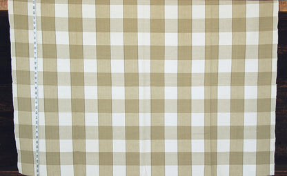 Large Tan Buffalo Check Fabric, Beige RT-Monr- D2929 Linen