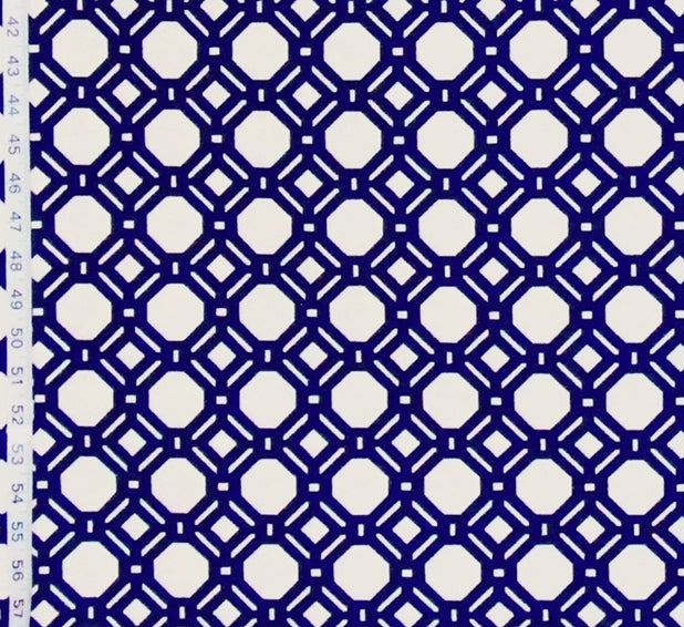 Navy Blue Lattice, Reversible Fabric, Woven Upholstery