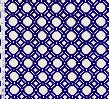 Navy Blue Lattice, Reversible Fabric, Woven Upholstery