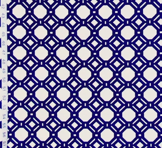 Navy Blue Lattice, Reversible Fabric, Woven Upholstery