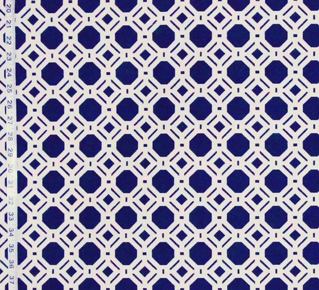 Navy Blue Lattice, Reversible Fabric, Woven Upholstery