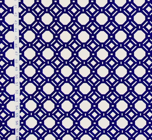 Navy Blue Lattice, Reversible Fabric, Woven Upholstery