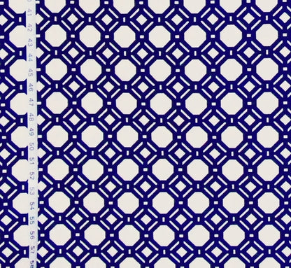 Navy Blue Lattice, Reversible Fabric, Woven Upholstery