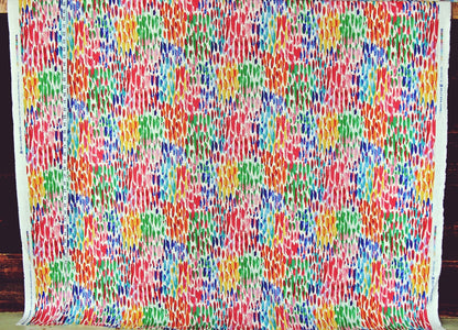 Watercolor paint brush fabric: 60" Remnant