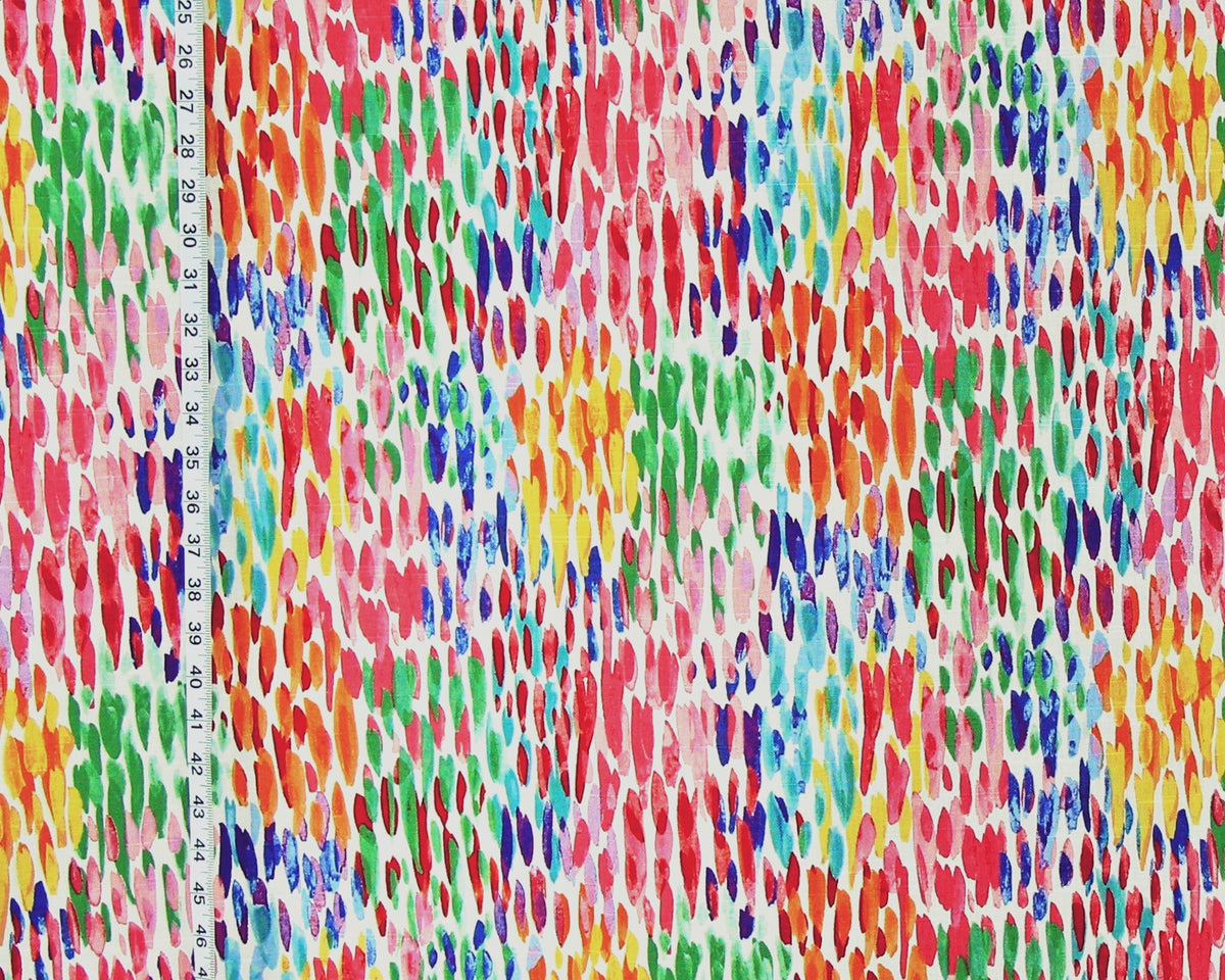 Watercolor paint brush fabric: 60" Remnant