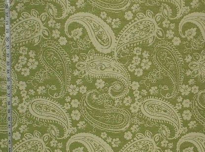 Paisley Fabric Yellow Green Floral Upholstery