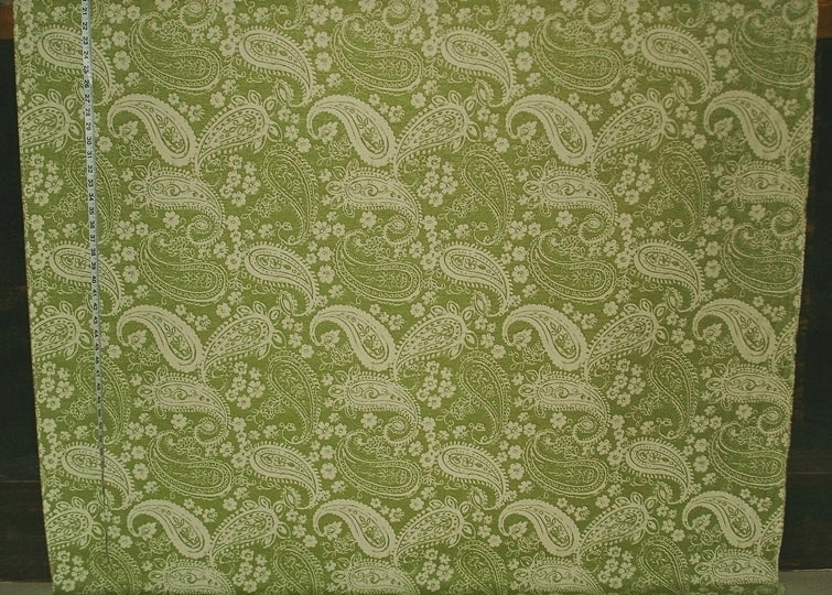 Paisley Fabric Yellow Green Floral Upholstery
