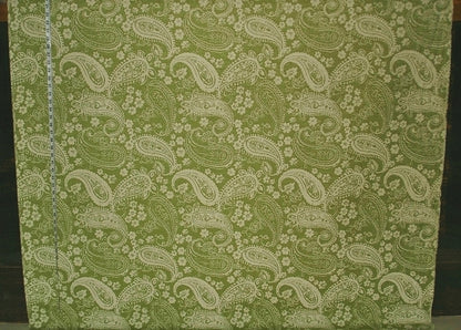 Paisley Fabric Yellow Green Floral Upholstery