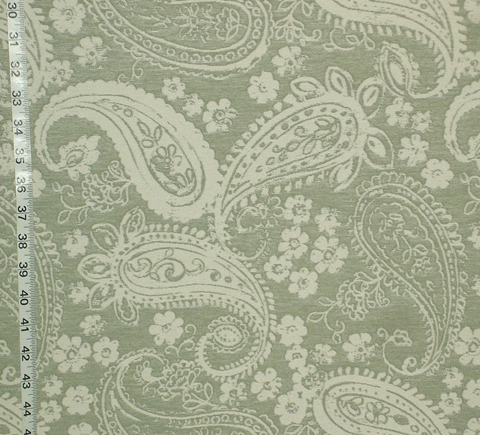 Green Floral Paisley Fabric Sage Upholstery