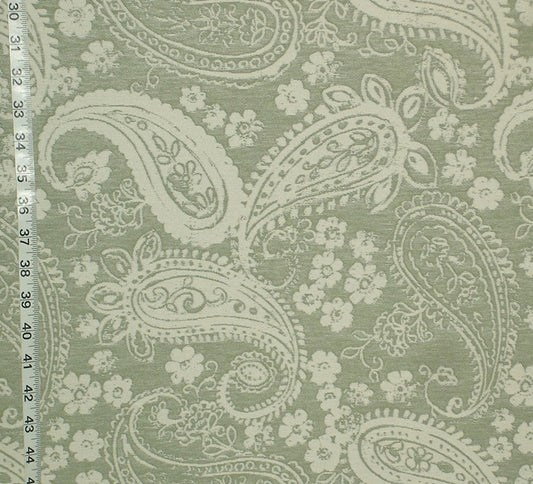 Green Floral Paisley Fabric Sage Upholstery