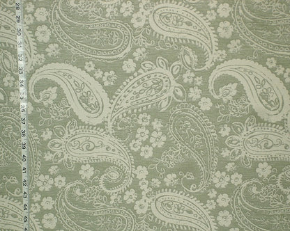 Green Floral Paisley Fabric Sage Upholstery