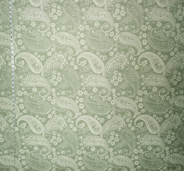 Green Floral Paisley Fabric Sage Upholstery