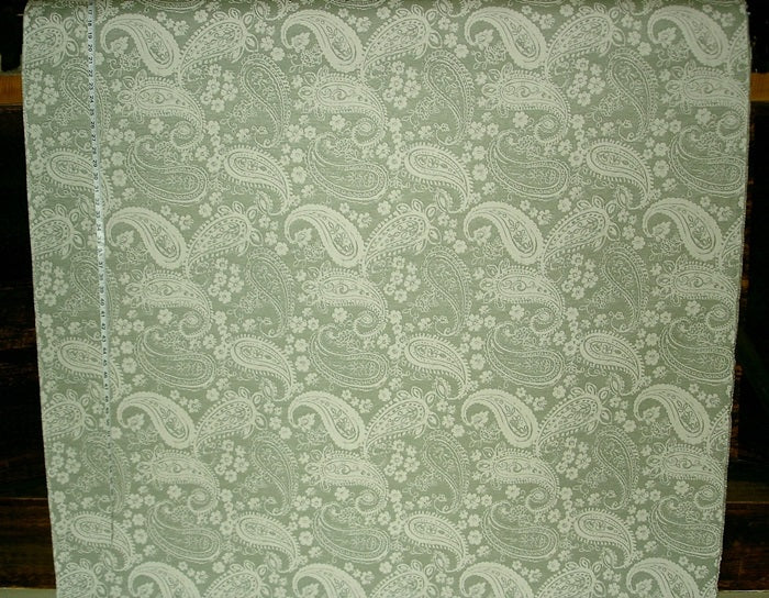 Green Floral Paisley Fabric Sage Upholstery