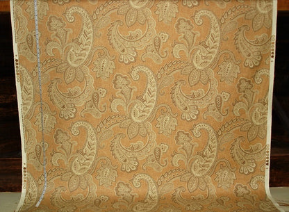Orange Paisley Fabric Mid-Century Upholstery