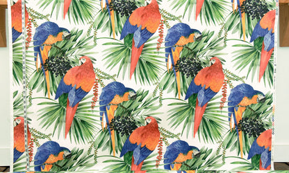 Tropical parrot fabric macaw