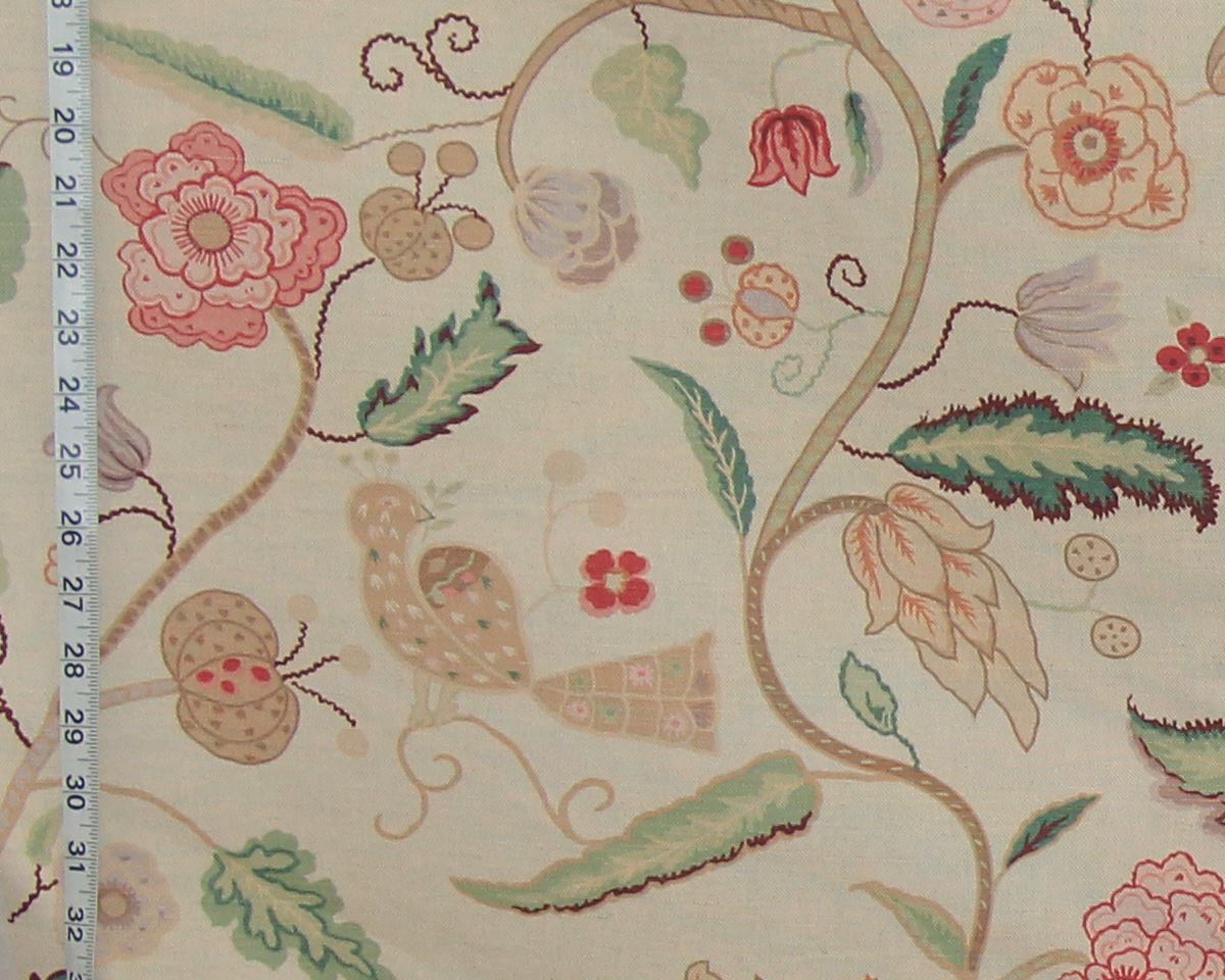 Greeff Apsley Vine fabric peacock colonial 1yd, 30"