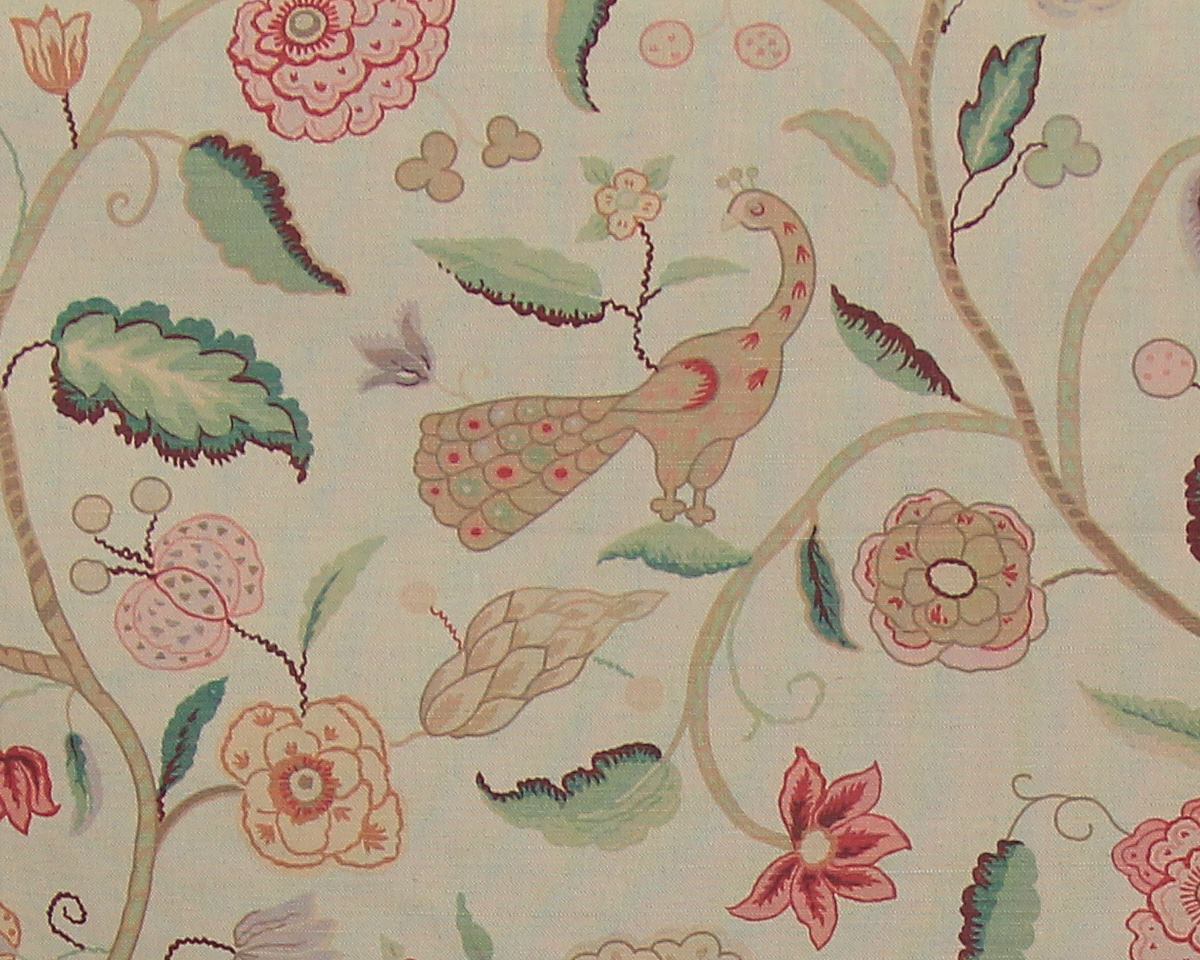 Greeff Apsley Vine fabric peacock colonial 1yd, 30"