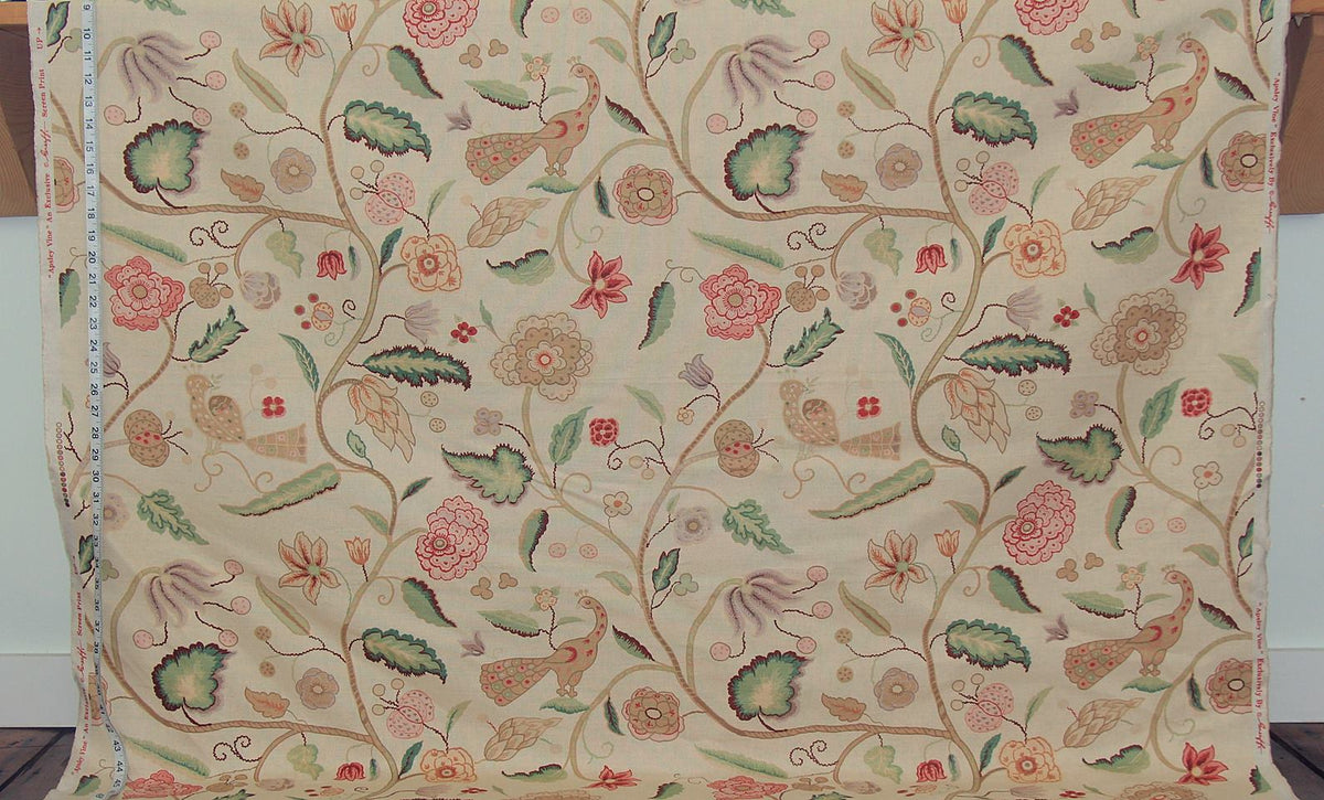 Greeff Apsley Vine fabric peacock colonial 1yd, 30"
