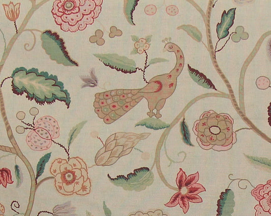 Greeff Apsley Vine fabric peacock colonial 1yd, 30"
