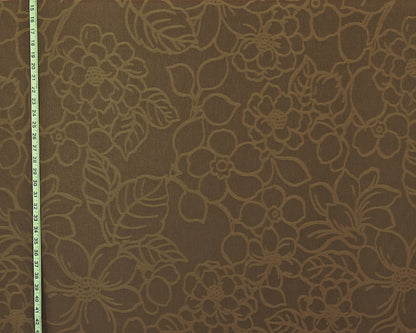 Brown woven floral fabric retro modern Clarence House Patraia