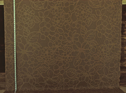 Brown woven floral fabric retro modern Clarence House Patraia
