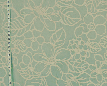Aqua blue woven floral fabric Clarence House Patraia