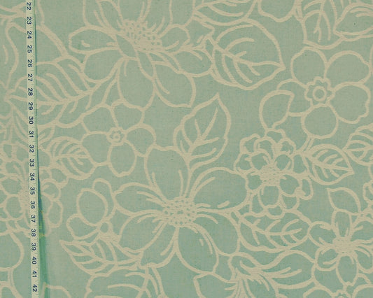Aqua blue woven floral fabric Clarence House Patraia