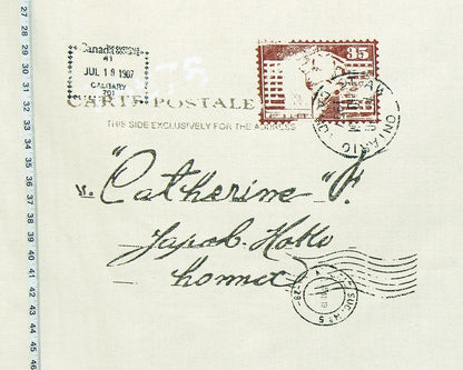 Paris letter pillow top fabric French Eiffel Tower stamps