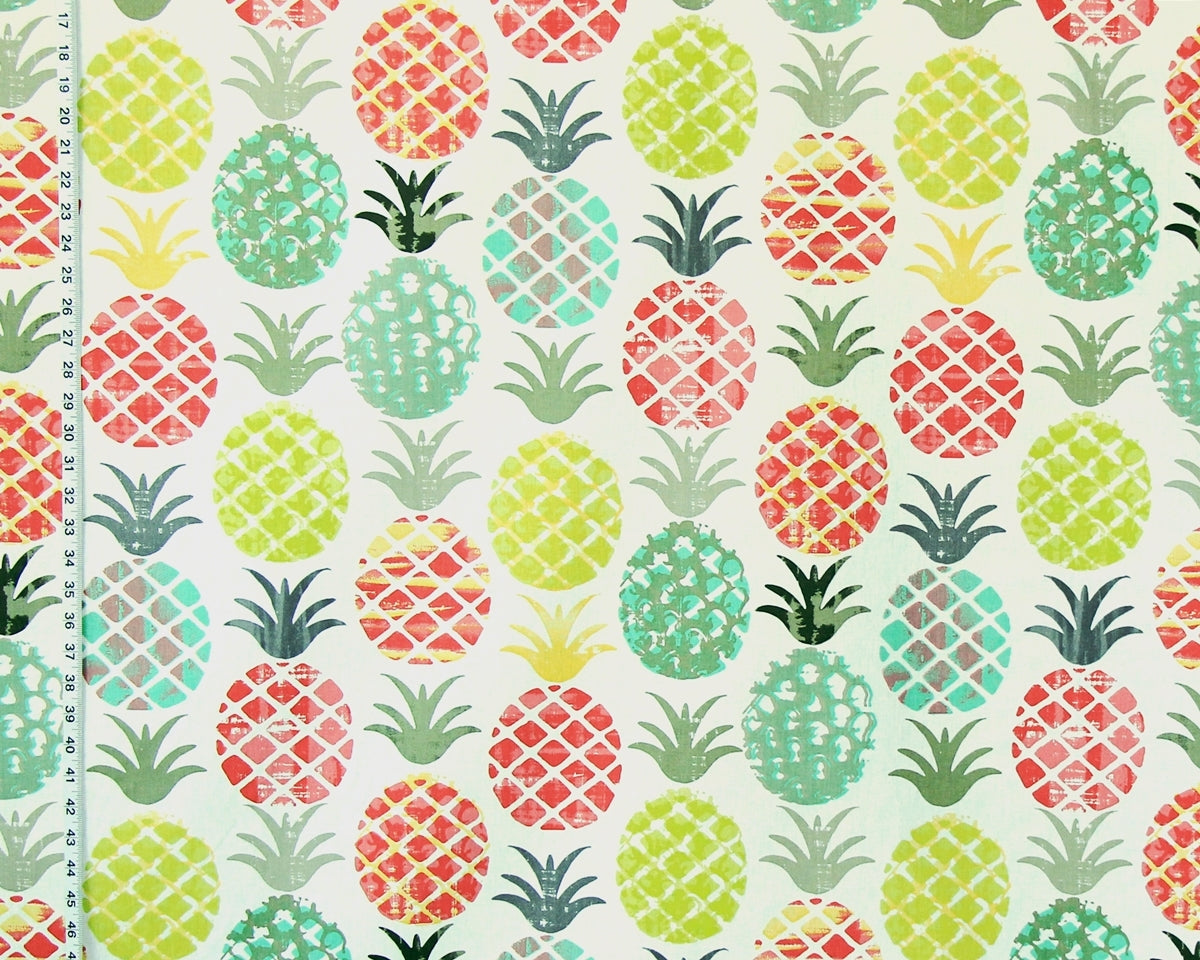 Tropical pineapple fabric fiesta colors watercolor