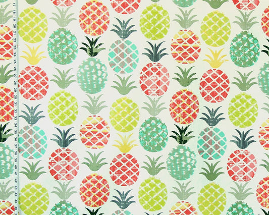 Tropical pineapple fabric fiesta colors watercolor