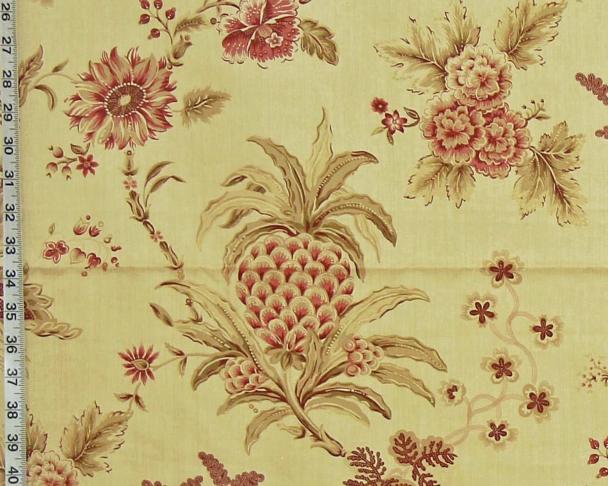 Williamsburg Fabric colonial Portsmith Pineapple : 2 1/3 Yard Remnant