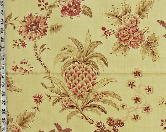Williamsburg Fabric colonial Portsmith Pineapple : 2 1/3 Yard Remnant