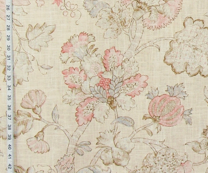 Pink Indienne Fabric Pastel  Watercolor