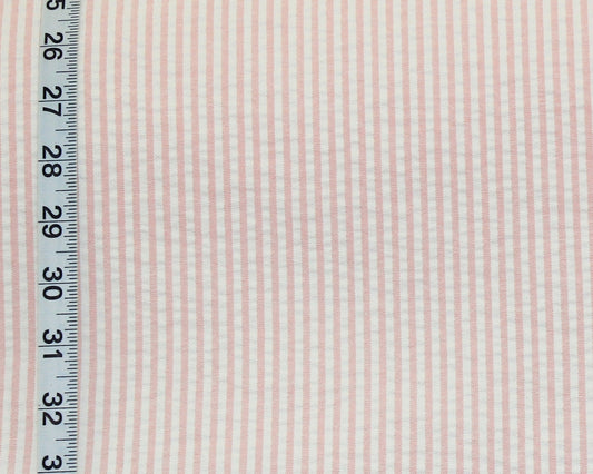 Pink Seersucker Fabric Stripe