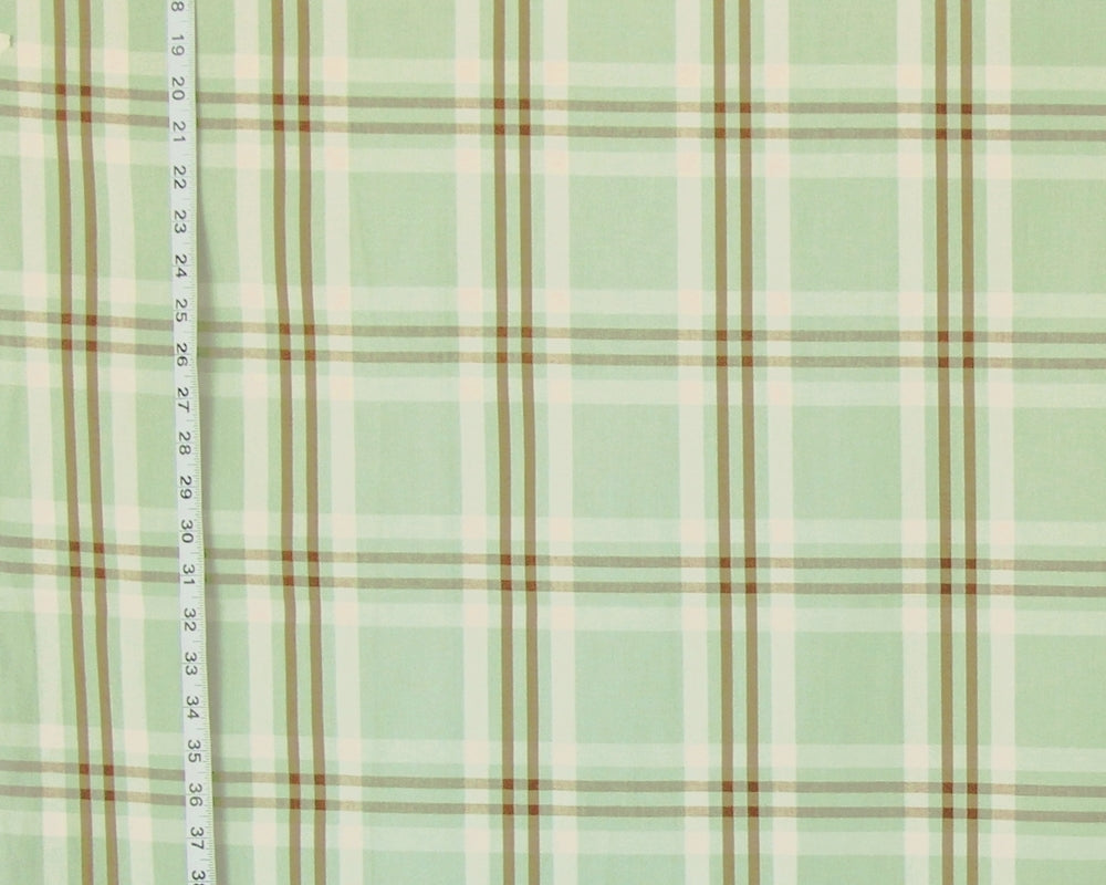 Green Plaid Fabric - Seaglass Sage